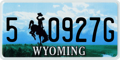 WY license plate 50927G