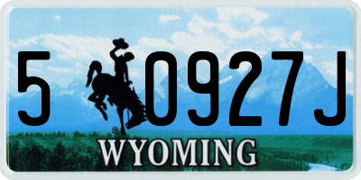 WY license plate 50927J