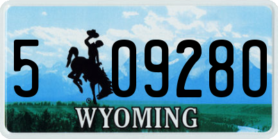 WY license plate 50928O