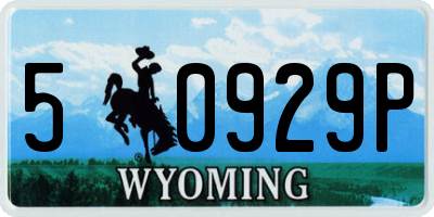 WY license plate 50929P