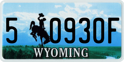 WY license plate 50930F
