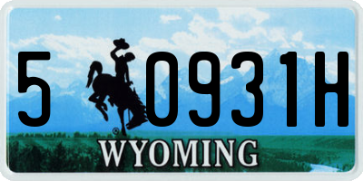 WY license plate 50931H