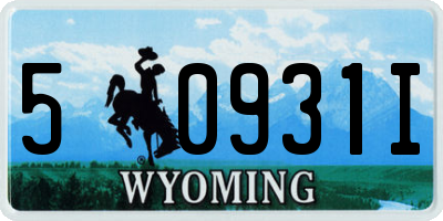 WY license plate 50931I
