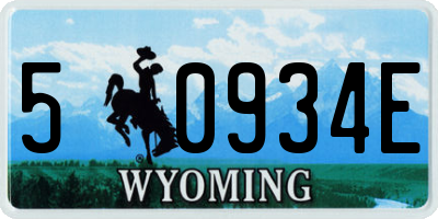 WY license plate 50934E