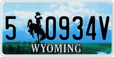 WY license plate 50934V