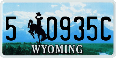 WY license plate 50935C