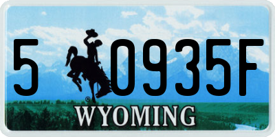WY license plate 50935F
