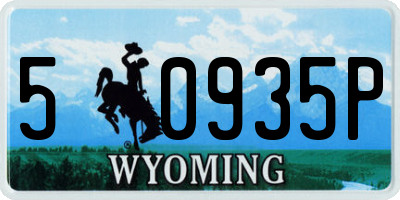 WY license plate 50935P