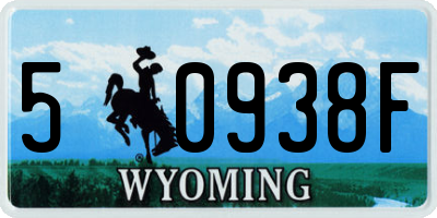 WY license plate 50938F