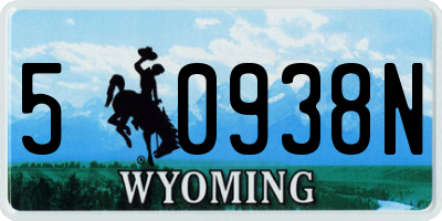 WY license plate 50938N