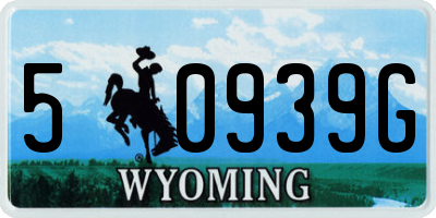 WY license plate 50939G