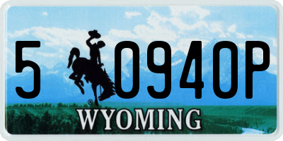 WY license plate 50940P