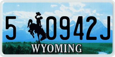 WY license plate 50942J