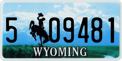 WY license plate 509481