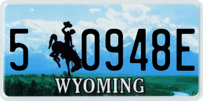WY license plate 50948E