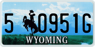 WY license plate 50951G