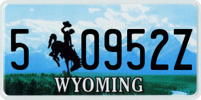 WY license plate 50952Z