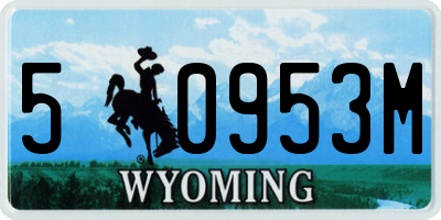 WY license plate 50953M