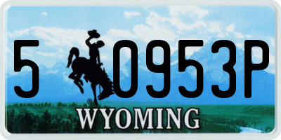 WY license plate 50953P