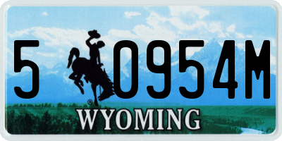 WY license plate 50954M
