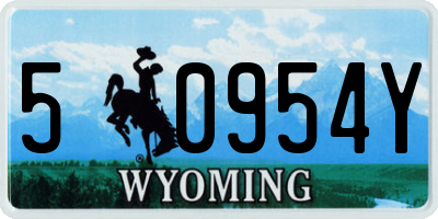 WY license plate 50954Y