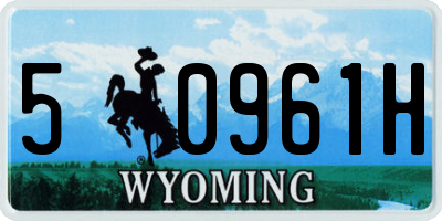 WY license plate 50961H