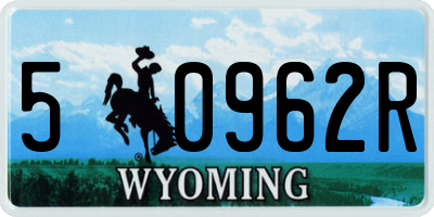 WY license plate 50962R