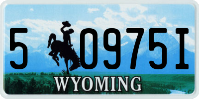 WY license plate 50975I