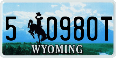 WY license plate 50980T