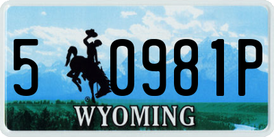 WY license plate 50981P