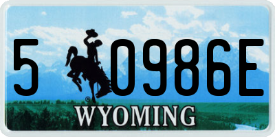 WY license plate 50986E