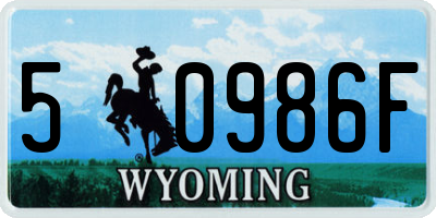 WY license plate 50986F