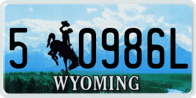 WY license plate 50986L