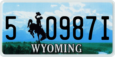 WY license plate 50987I