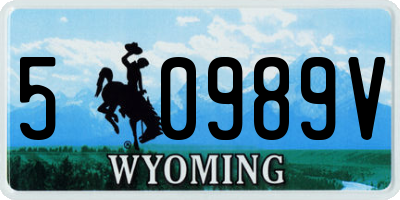 WY license plate 50989V