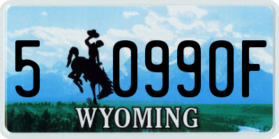 WY license plate 50990F