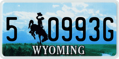 WY license plate 50993G