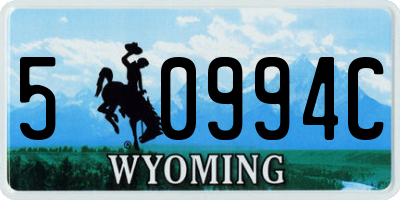 WY license plate 50994C