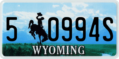 WY license plate 50994S