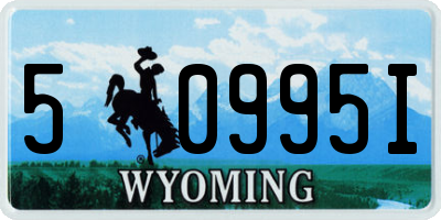WY license plate 50995I