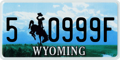 WY license plate 50999F