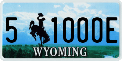 WY license plate 51000E