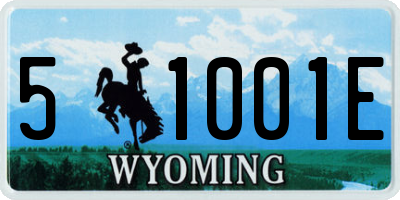 WY license plate 51001E