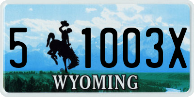 WY license plate 51003X