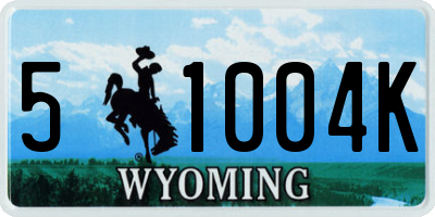 WY license plate 51004K