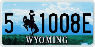 WY license plate 51008E