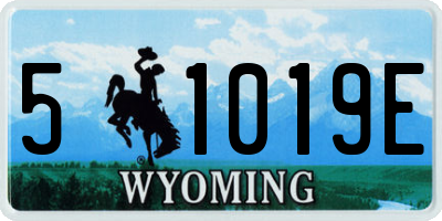 WY license plate 51019E