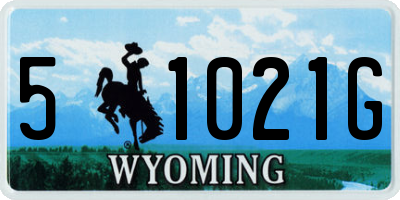 WY license plate 51021G