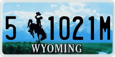 WY license plate 51021M