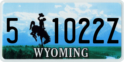 WY license plate 51022Z